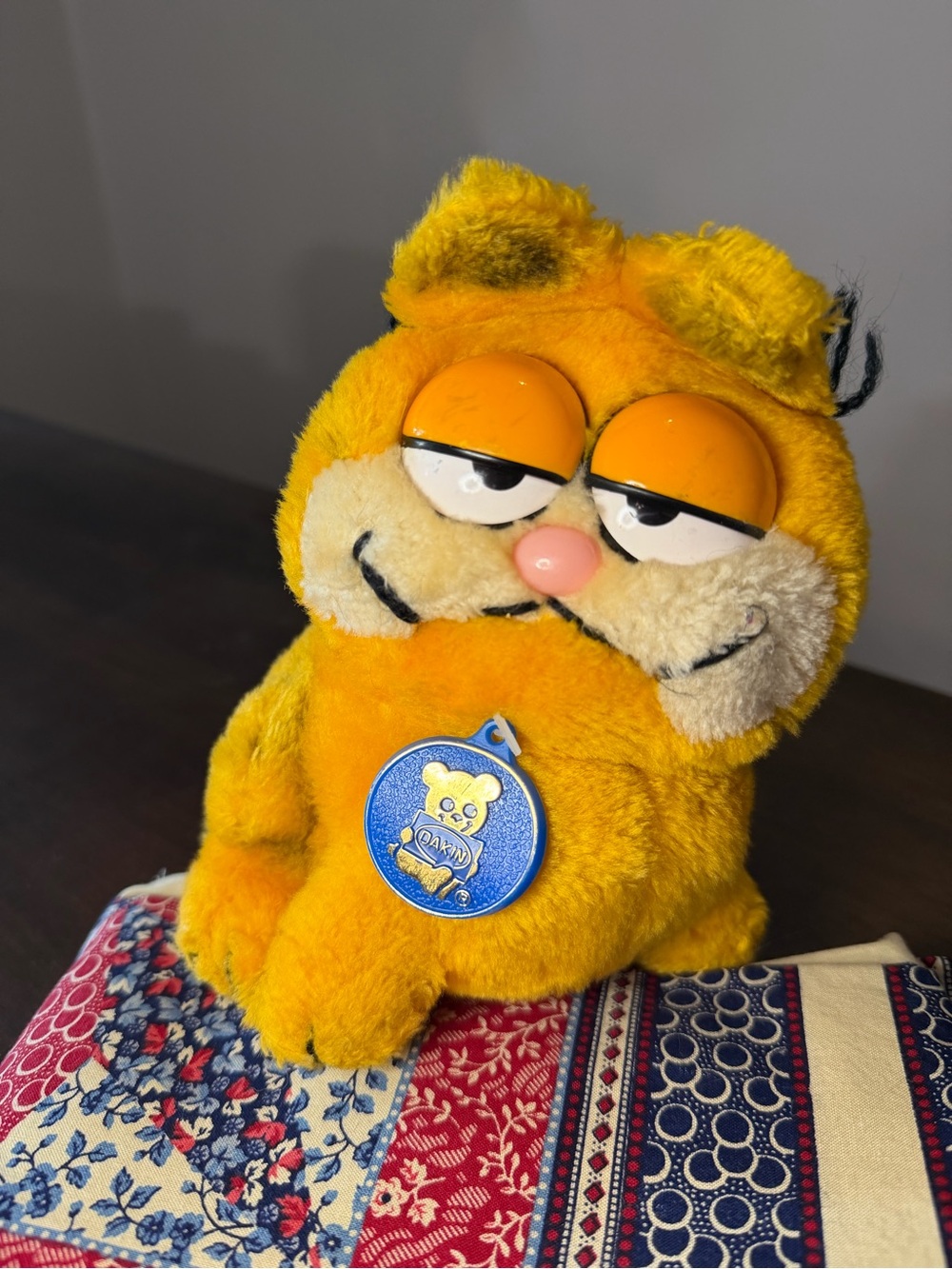 Vintage 1981 Garfield Plush Cat with Dakin Tag attached